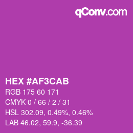 Color code: HEX #AF3CAB | qconv.com
