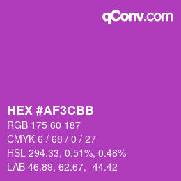 Color code: HEX #AF3CBB | qconv.com