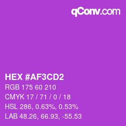 カラーコード: HEX #AF3CD2 | qconv.com