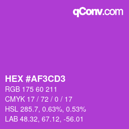 颜色代码: HEX #AF3CD3 | qconv.com
