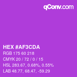 Farbcode: HEX #AF3CDA | qconv.com