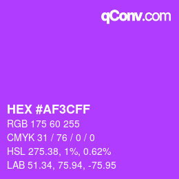 Color code: HEX #AF3CFF | qconv.com