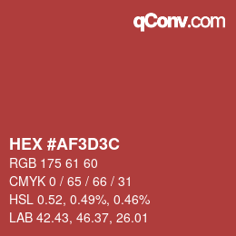 Color code: HEX #AF3D3C | qconv.com