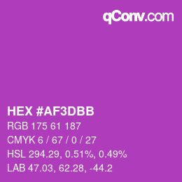 Color code: HEX #AF3DBB | qconv.com