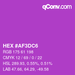 カラーコード: HEX #AF3DC6 | qconv.com