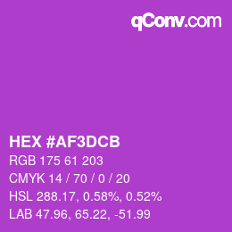 Color code: HEX #AF3DCB | qconv.com