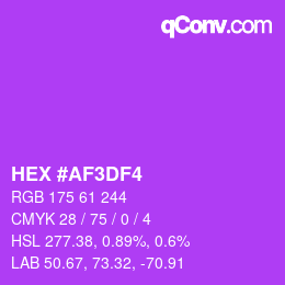 Color code: HEX #AF3DF4 | qconv.com