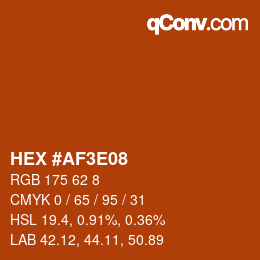 Color code: HEX #AF3E08 | qconv.com