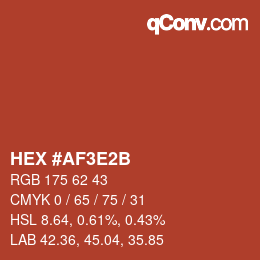 Color code: HEX #AF3E2B | qconv.com