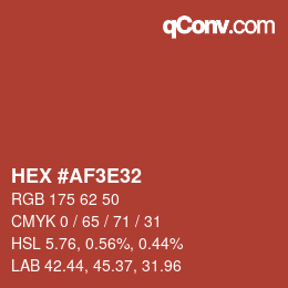 Color code: HEX #AF3E32 | qconv.com