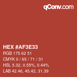 Color code: HEX #AF3E33 | qconv.com