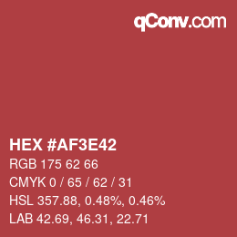 Color code: HEX #AF3E42 | qconv.com