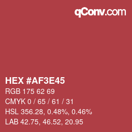 Color code: HEX #AF3E45 | qconv.com
