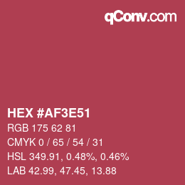 Color code: HEX #AF3E51 | qconv.com