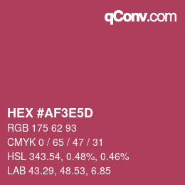 カラーコード: HEX #AF3E5D | qconv.com