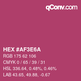 Color code: HEX #AF3E6A | qconv.com