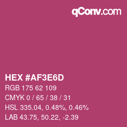 Color code: HEX #AF3E6D | qconv.com