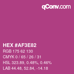 Color code: HEX #AF3E82 | qconv.com