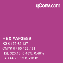 Color code: HEX #AF3E89 | qconv.com