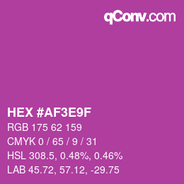 Color code: HEX #AF3E9F | qconv.com