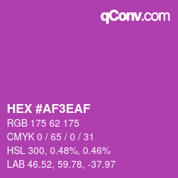 カラーコード: HEX #AF3EAF | qconv.com