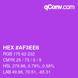 Color code: HEX #AF3EE8 | qconv.com