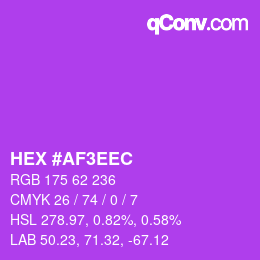Color code: HEX #AF3EEC | qconv.com