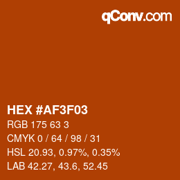 Color code: HEX #AF3F03 | qconv.com