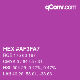 Color code: HEX #AF3FA7 | qconv.com
