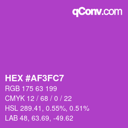 Color code: HEX #AF3FC7 | qconv.com