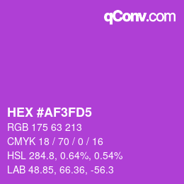 颜色代码: HEX #AF3FD5 | qconv.com
