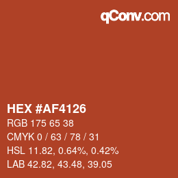 Color code: HEX #AF4126 | qconv.com