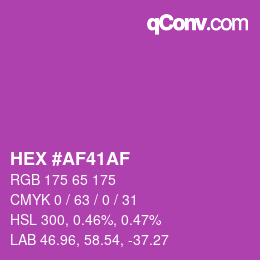 Color code: HEX #AF41AF | qconv.com