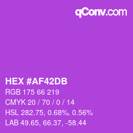 カラーコード: HEX #AF42DB | qconv.com