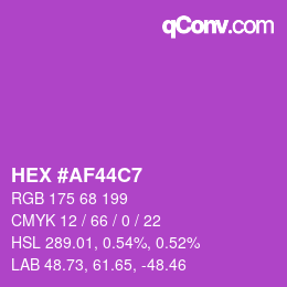 Color code: HEX #AF44C7 | qconv.com