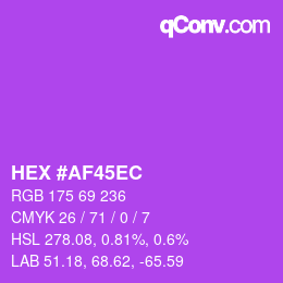 Color code: HEX #AF45EC | qconv.com