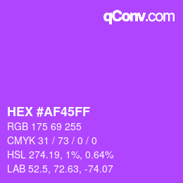 Color code: HEX #AF45FF | qconv.com