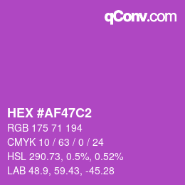 颜色代码: HEX #AF47C2 | qconv.com
