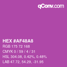 カラーコード: HEX #AF48A8 | qconv.com
