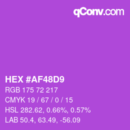 Color code: HEX #AF48D9 | qconv.com