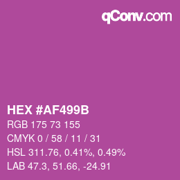 Color code: HEX #AF499B | qconv.com