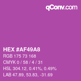 カラーコード: HEX #AF49A8 | qconv.com