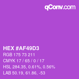 Color code: HEX #AF49D3 | qconv.com