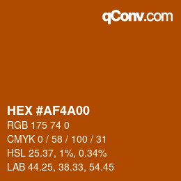 Color code: HEX #AF4A00 | qconv.com