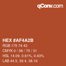 Farbcode: HEX #AF4A2B | qconv.com