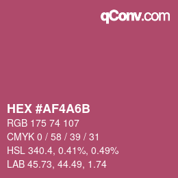 Color code: HEX #AF4A6B | qconv.com