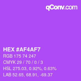 颜色代码: HEX #AF4AF7 | qconv.com