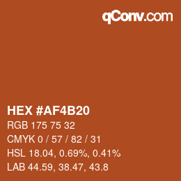 カラーコード: HEX #AF4B20 | qconv.com