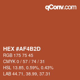 颜色代码: HEX #AF4B2D | qconv.com