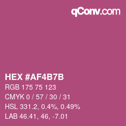 颜色代码: HEX #AF4B7B | qconv.com